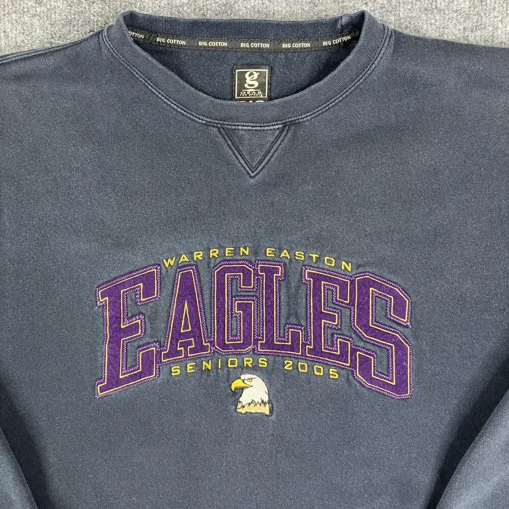 Gear For Sports Sweatshirt Mens Size L Black Eagles‎ 2005 Seniors Pullover Crew